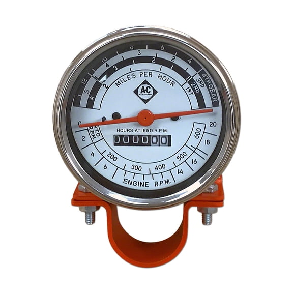 Tachometer / Operation Meter Fits Allis Chalmers Tractor          232189 tachometer 232177 1 bracket 232176 mounting clamp