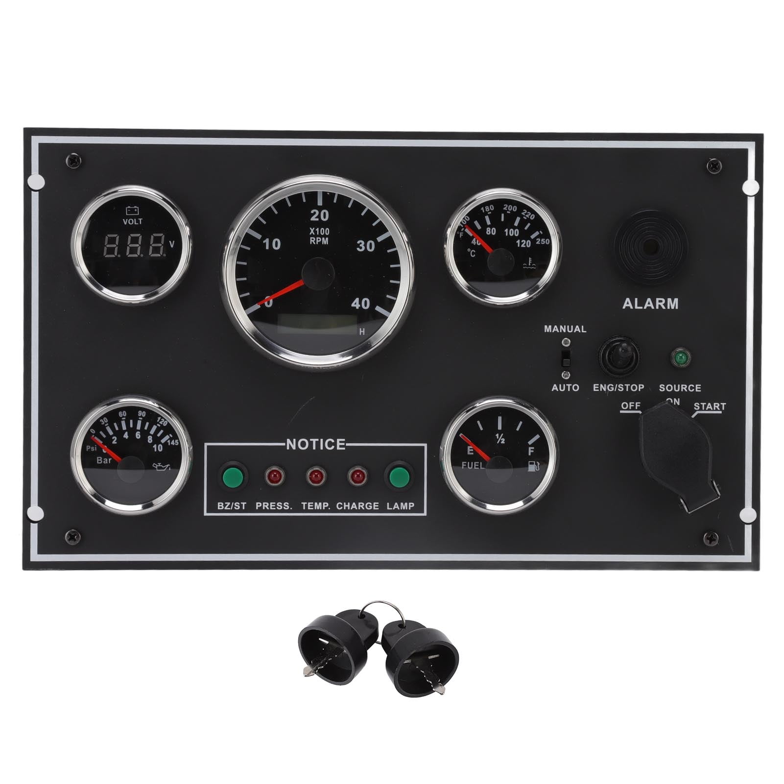 Tachometer Water Temp Meter Voltmeter Oil Pressure Oil Level Gauge