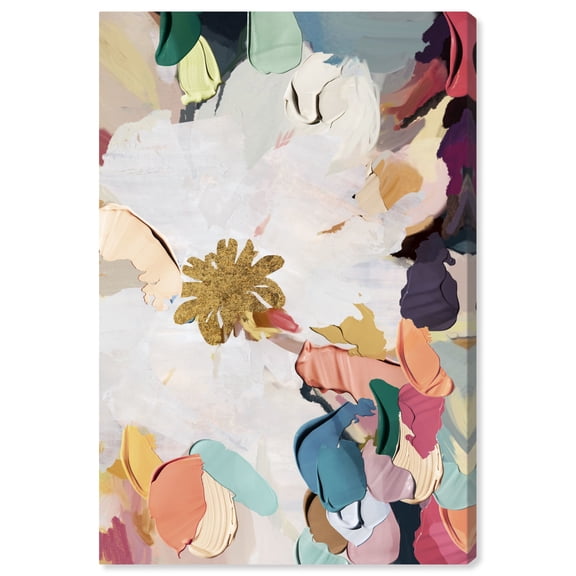 Tacit Floral Canvas Boho Colorful Wall Art by Art Remedy, Gallery Wrapped, 10" x 15"