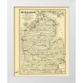 thumbnail image 1 of Tackabury 15x18 White Modern Wood Framed Museum Art Print Titled - Michigan Lower Peninsula - Tackabury 1873, 1 of 4