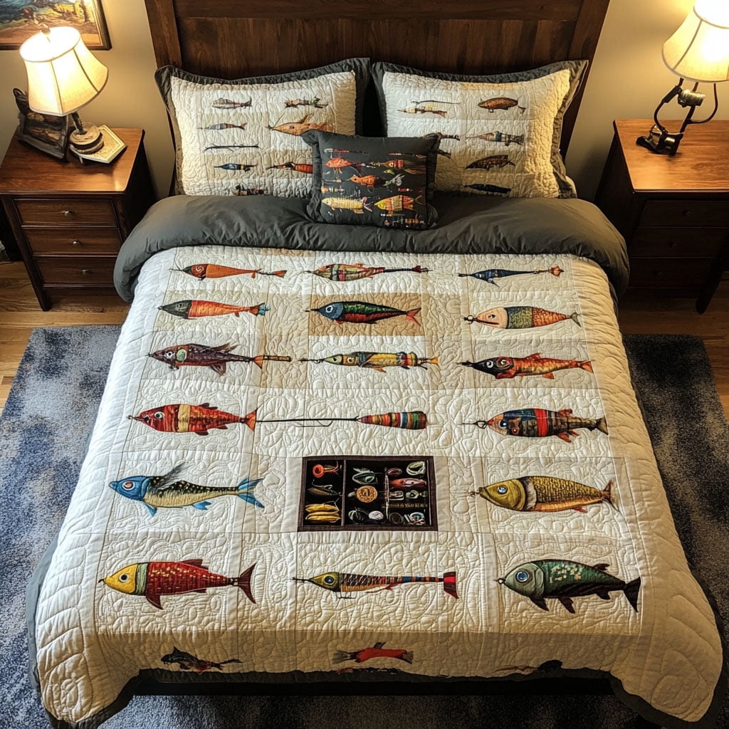 Stackle Box Tackle Box Dreams 3-Piece Quilted Bedding Set - Walmart.com