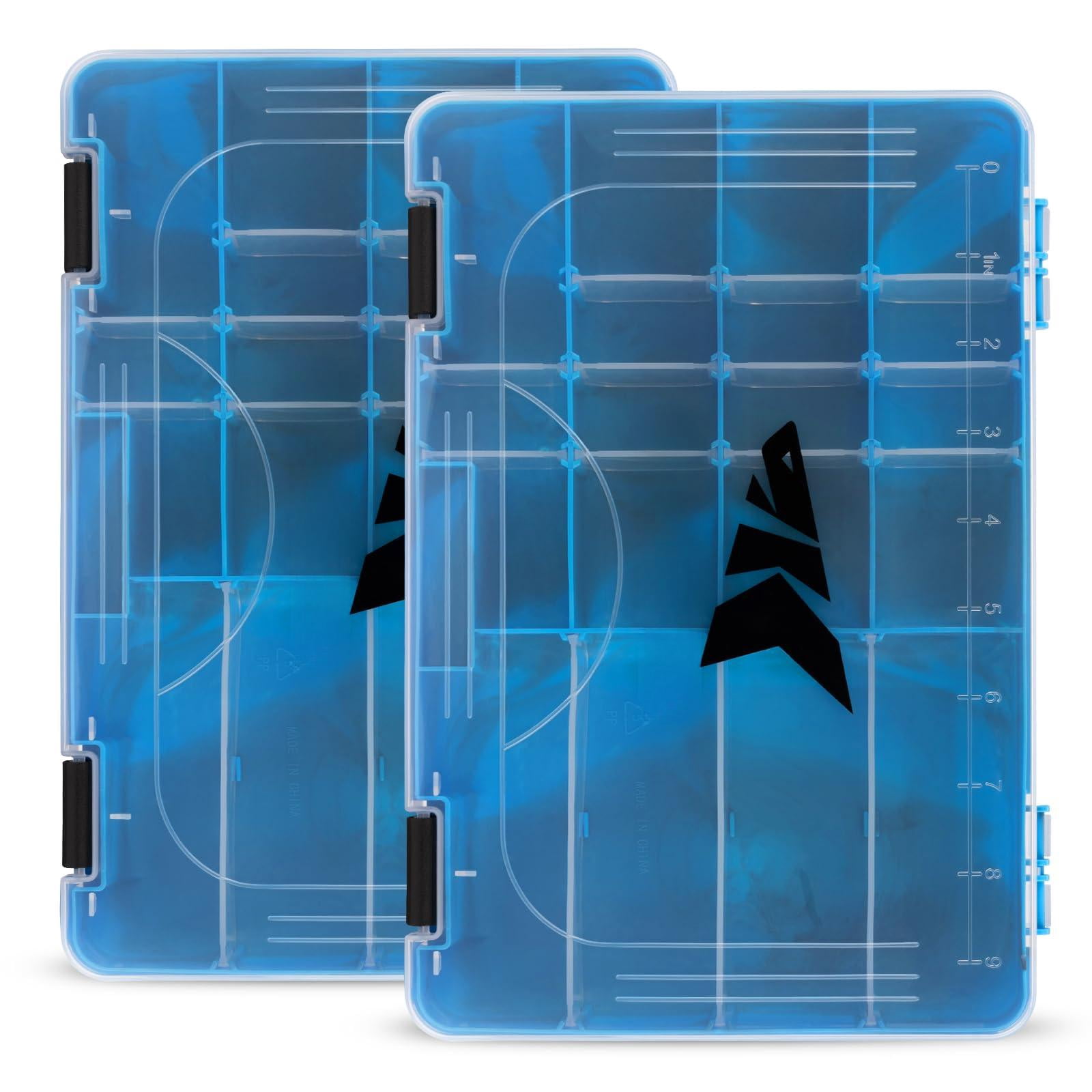 Tackle Boxes  Plastic Box Storage Organizer With Removable Dividers - Fishing 2 Packs /4 Trays Parts