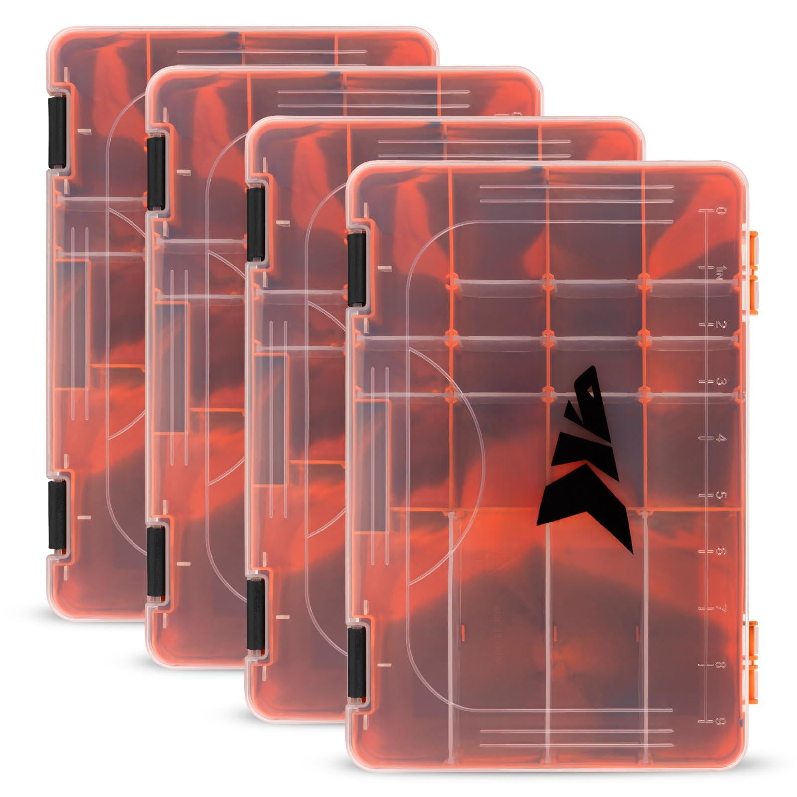 Tackle Boxes  Plastic Box Storage Organizer With Removable Dividers - Fishing 2 Packs /4 Trays Parts