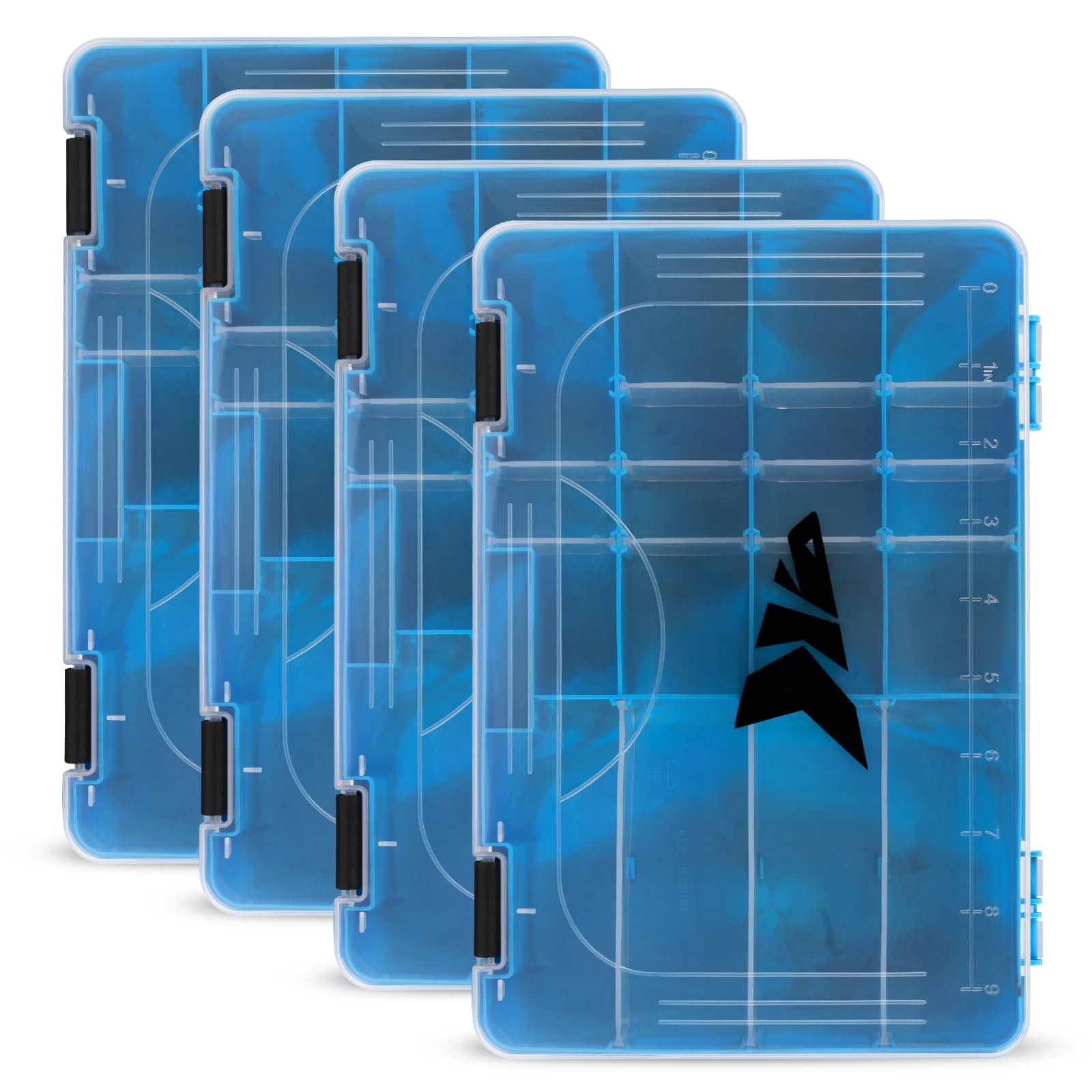 Tackle Boxes  Plastic Box Storage Organizer With Removable Dividers - Fishing 2 Packs /4 Trays Parts