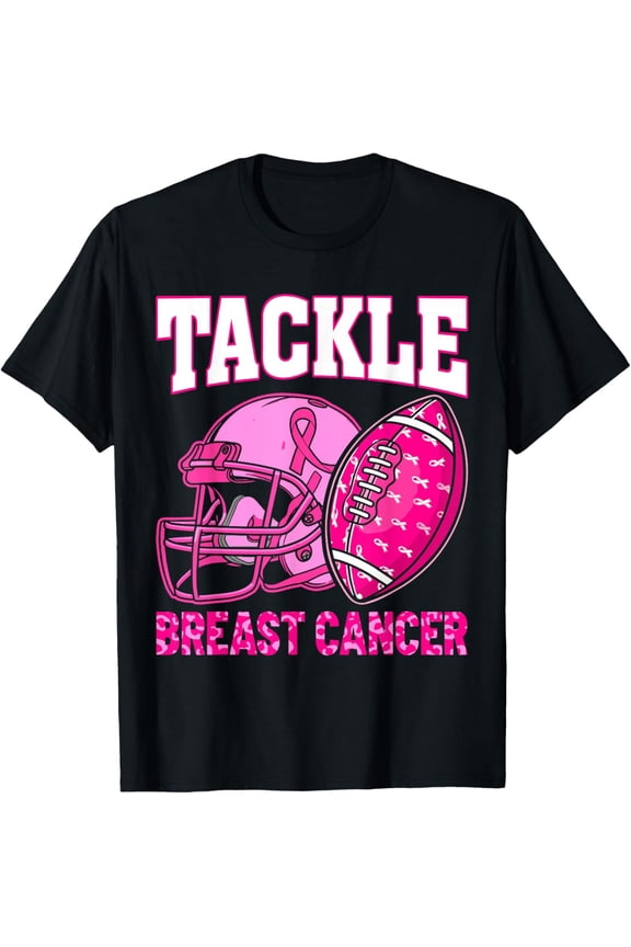 Tackle Breast Cancer Awareness American Football Women Kids T-Shirt