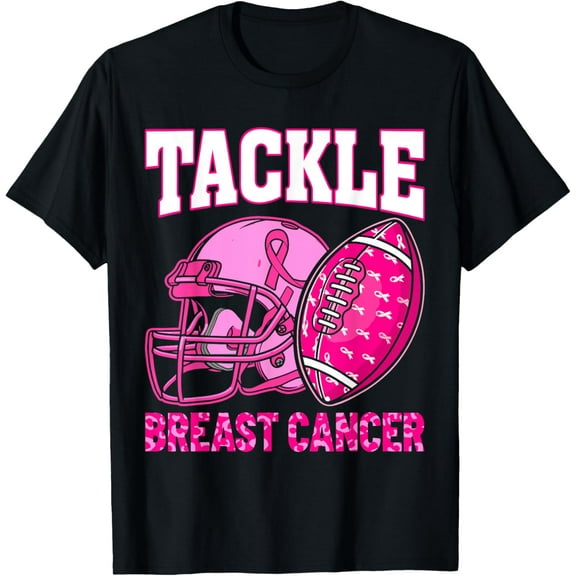 Tackle Breast Cancer Awareness American Football Women Kids T-Shirt