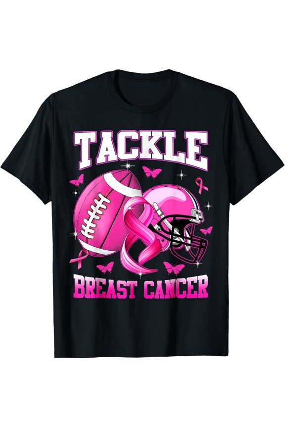Tackle Breast Cancer Awareness American Football Womens T-Shirt