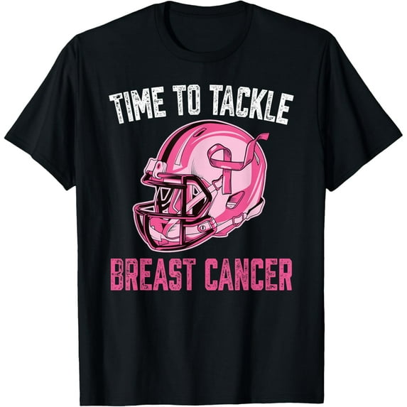 Tackle Breast Cancer Football Pink Breast Cancer Awareness T-Shirt