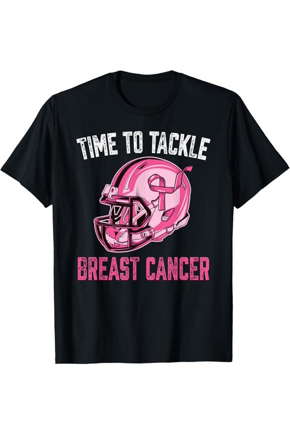 Tackle Breast Cancer Football Pink Breast Cancer Awareness T-Shirt
