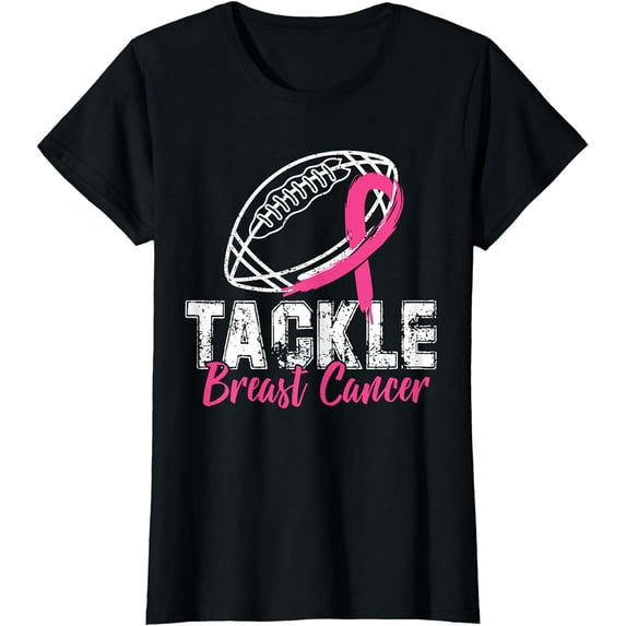 Tackle Breast Cancer Shirt Awareness Football Survivor Gift T-Shirt