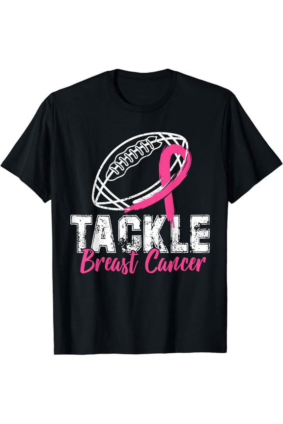 Tackle Breast Cancer Shirt Awareness Football Survivor Gift T-Shirt