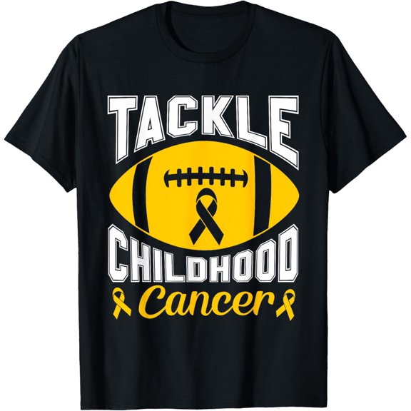 Tackle Childhood Cancer Football Retro Awareness T-Shirt