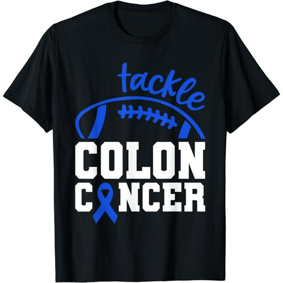 Tackle Colon Cancer Football Colorect Colon Cancer Awareness T-Shirt