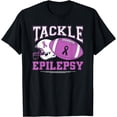 thumbnail image 1 of Tackle Epilepsy Purple Ribbon Football T-Shirt, 1 of 4