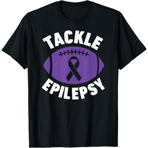 Tackle Epilepsy Purple Ribbon Shirt Football Men Women Kids