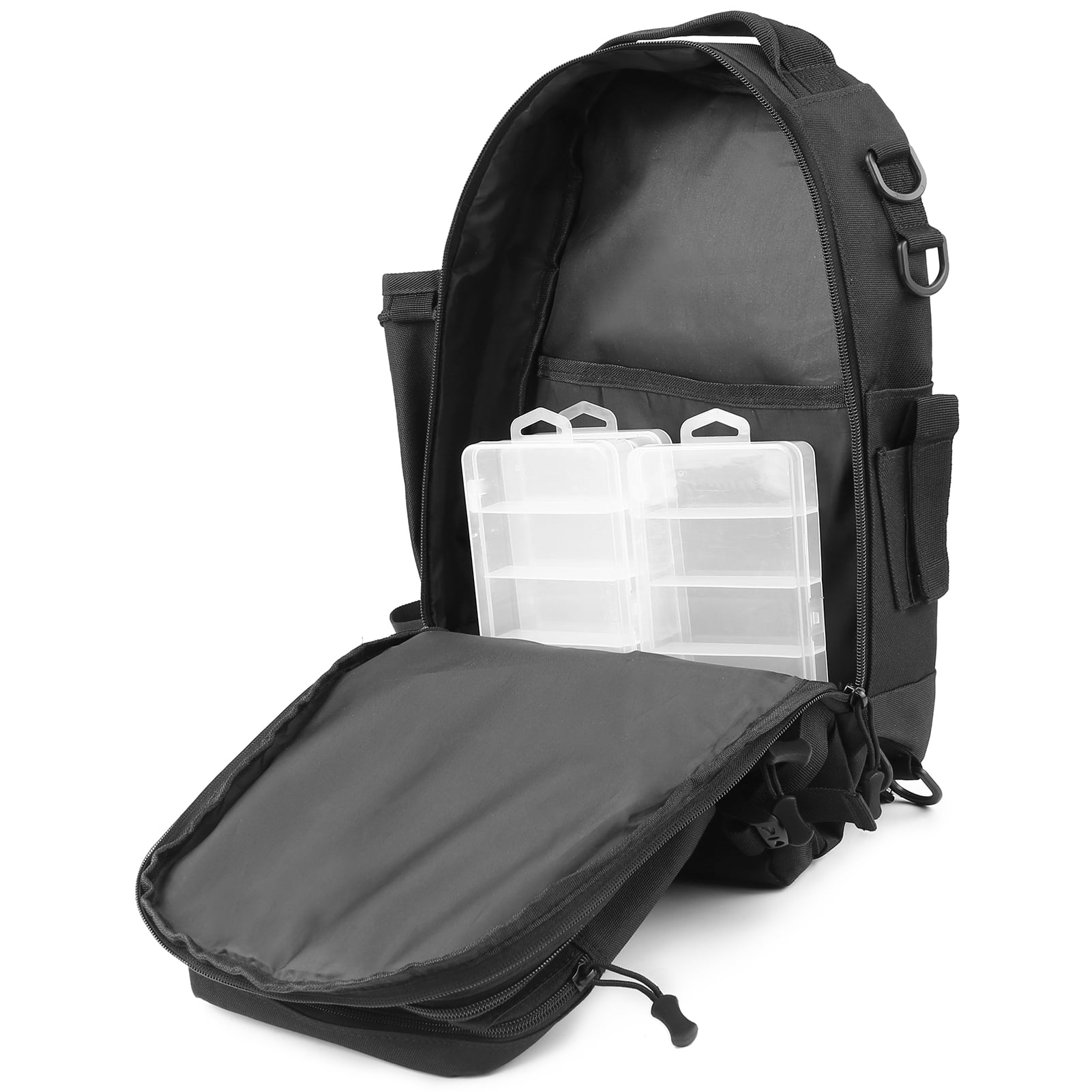 Tackle Fishing Tackle Backpack With 4 Trays Storage Bag Outdoor Shoulder Backpack Water-Resistant Fishing Gear Bags With 4 Tackle Box Fishing Gear Bag