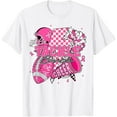 thumbnail image 1 of Tackle Football Breast Cancer Awareness Cheer Football Mom T-Shirt TShirt, 1 of 4