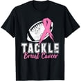 thumbnail image 1 of Tackle Football Pink Ribbon Breast Cancer Awareness Boys Kid Funny Creative Graphic T-Shirt, 1 of 3