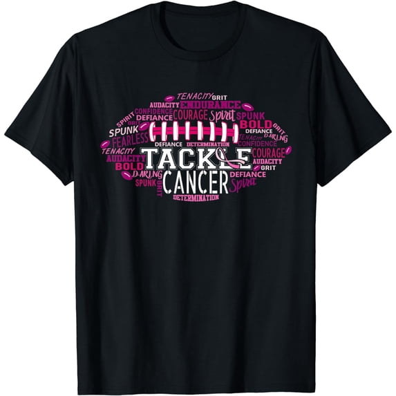 Tackle Football Pink Ribbon Breast Cancer Awareness Women T-Shirt