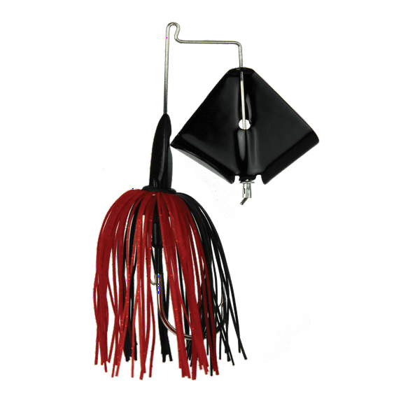 Tackle HD 1/4 Oz Worldwide Buzzer Fishing Bait, Buzz Bait With Mustad Ultra Point Fishing Hook and Pro Series Skirt, Top Water Bass Fishing Lure for Freshwater, Black/Red (Black Blade)