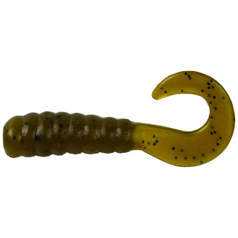 Tackle HD 100-Pack Grub Fishing Lures, 2-Inch Skirted Grub with Curly Tail,  Bulk Fishing Grubs for Crappie, Bass, Walleye, or Trout Bait, Freshwater or  Saltwater Swimbait, Green Pumpkin 
