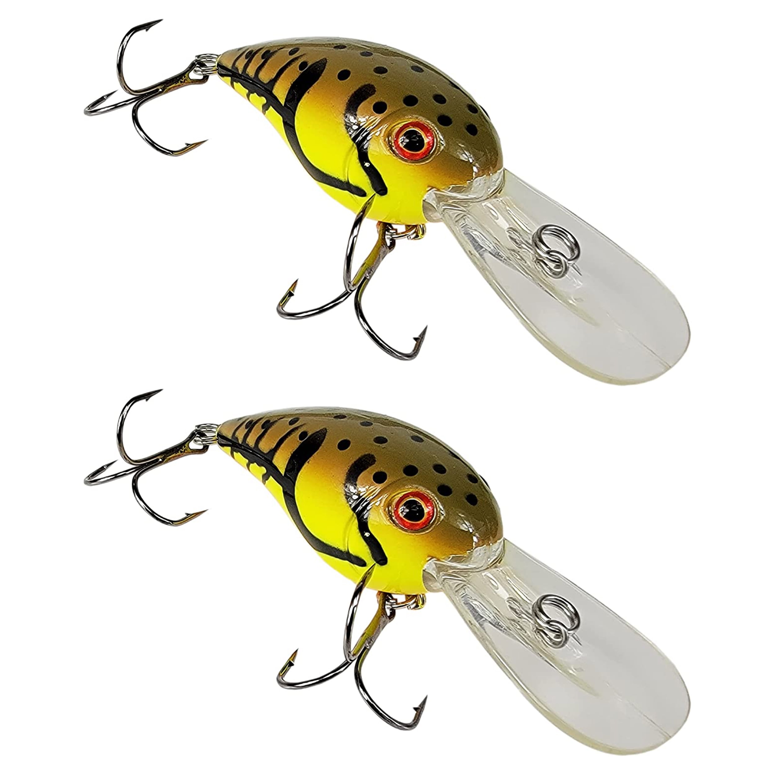 Tackle HD 2-Pack Crankhead Crankbait, Fishing Bait with 9 to 14 Feet Depth,  Fishing Lures for Freshwater or Saltwater, Hard Swimbaits for Bass, Crappie,  or Walleye, Spring Craw 