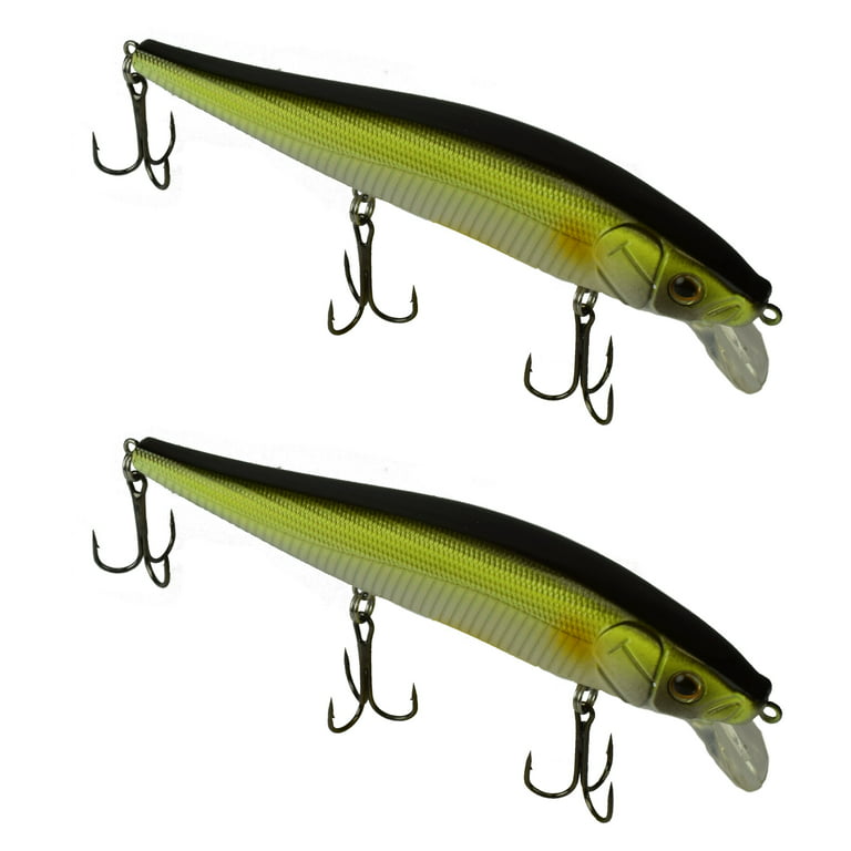 Tackle HD 2-Pack Fiddle-Styx Magnum Jerkbait, 5 1/2 x 5/8 Suspending Jerk  Baits, Freshwater or Saltwater Fishing Lures, Trout, Crappie, Walleye, or  Bass Lures, Ayu 