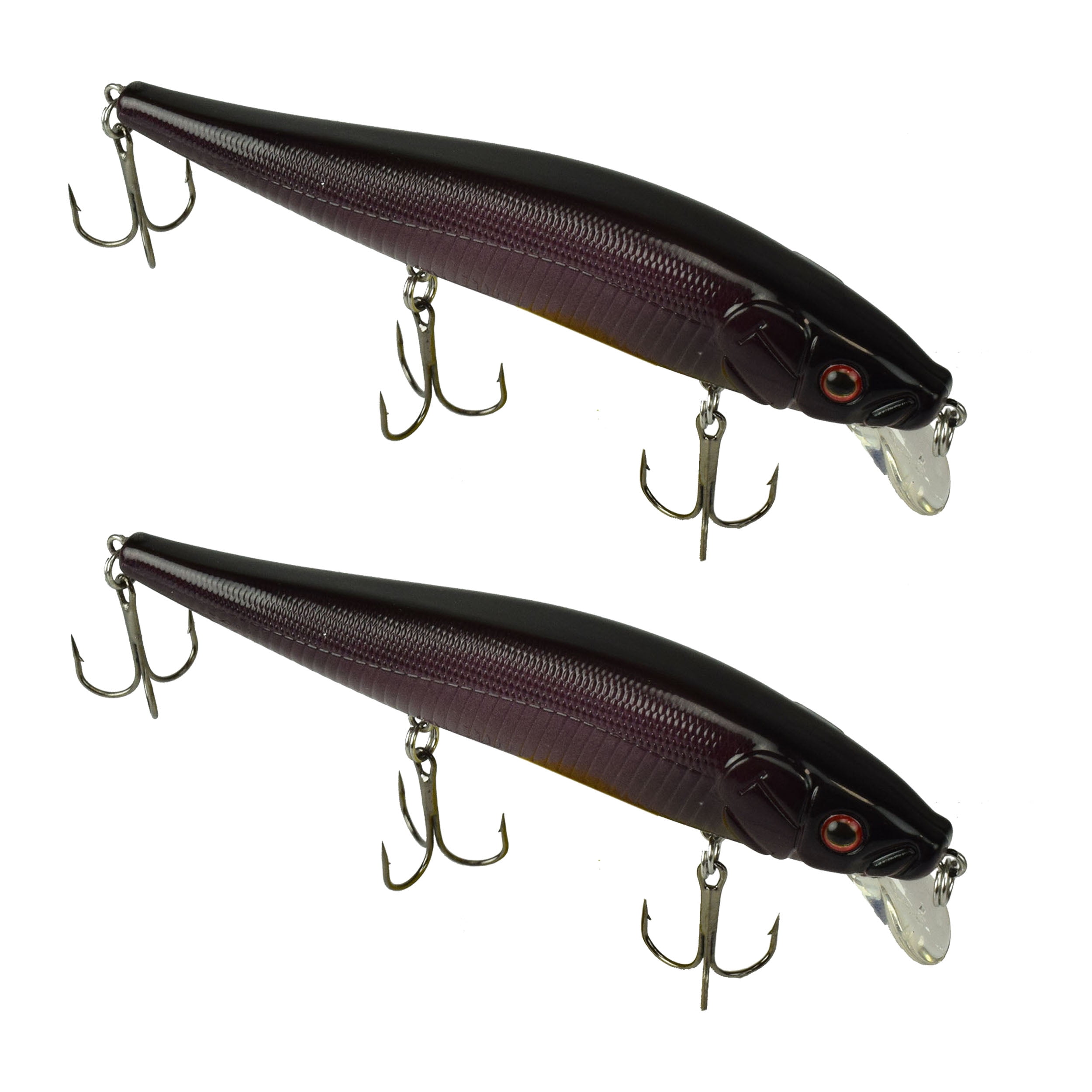 Tackle HD 2-Pack Fiddle-Styx Magnum Jerkbait, 5 1/2 x 5/8 Suspending Jerk  Baits, Freshwater or Saltwater Fishing Lures, Trout, Crappie, Walleye, or  Bass Lures, Gold OB Black Back 