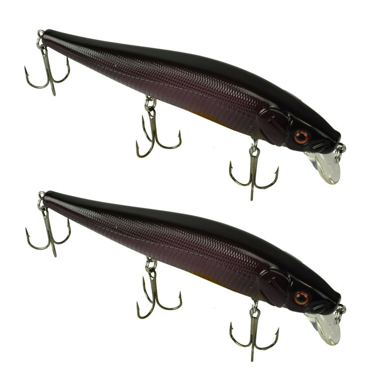 Tackle HD 2-Pack Fiddle-Styx Magnum Jerkbait, 5 1/2 x 5/8 Suspending Jerk  Baits, Freshwater or Saltwater Fishing Lures, Trout, Crappie, Walleye, or