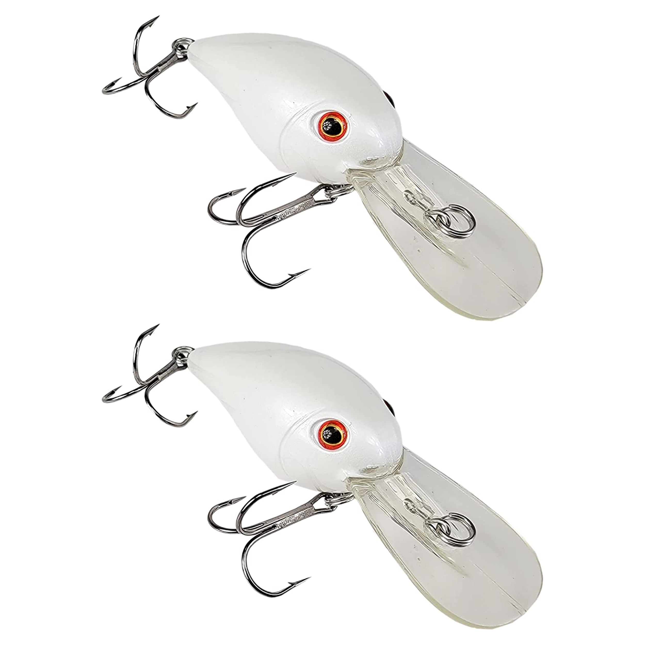 Tackle HD 2-Pack Lipped Crankbait, Fishing Bait with 9 to 14 Feet Depth, Fishing  Lures for Freshwater or Saltwater, Hard Swimbaits for Bass, Crappie, or  Walleye, Pearl Red Eye 