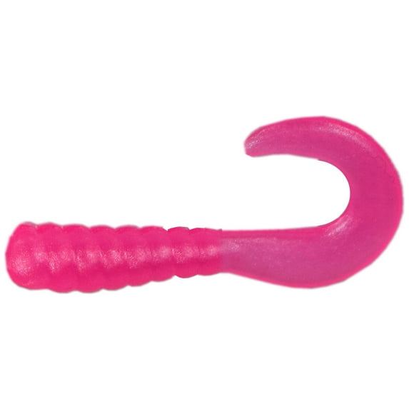 Tackle HD 40-Pack Grub Fishing Lures, 2-Inch Skirted Grub with Curly Tail, Bulk Fishing Grubs for Crappie, Bass, Walleye, or Trout Bait, Freshwater or Saltwater Swimbait, Fluorescent Pink