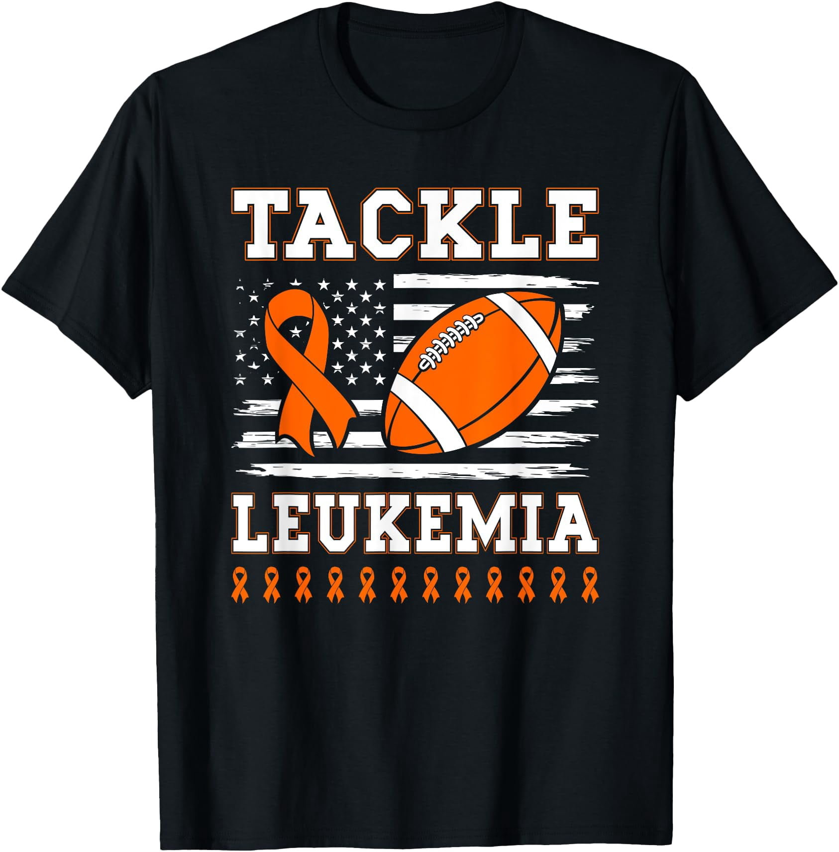 Tackle Leukemia Us Flag Ribbon Football T-Shirt - Walmart.com