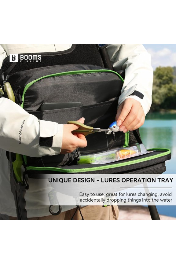 Tackle Storage Bag - IB1 Fishing Gear Bag with Lures Operation Tray - Saltwater & Freshwater Fly Fishing Sling Bag for Men