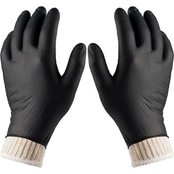 Tackleit Gloves Set Disposable Cooking Gloves for BBQ with 4 Cotton Glove Liners, 100 Pack Large