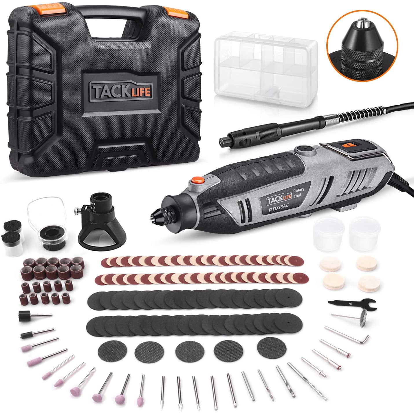 Total TACSD12501 250 pcs Accessory Kit Set for Rotary Tool