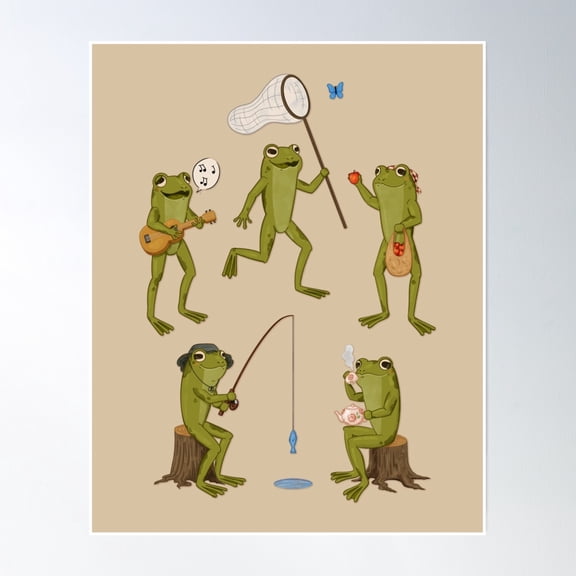 Tacky Frogs Poster Wall Art, Modern Wall Decor, 24x36 UNFRAMED