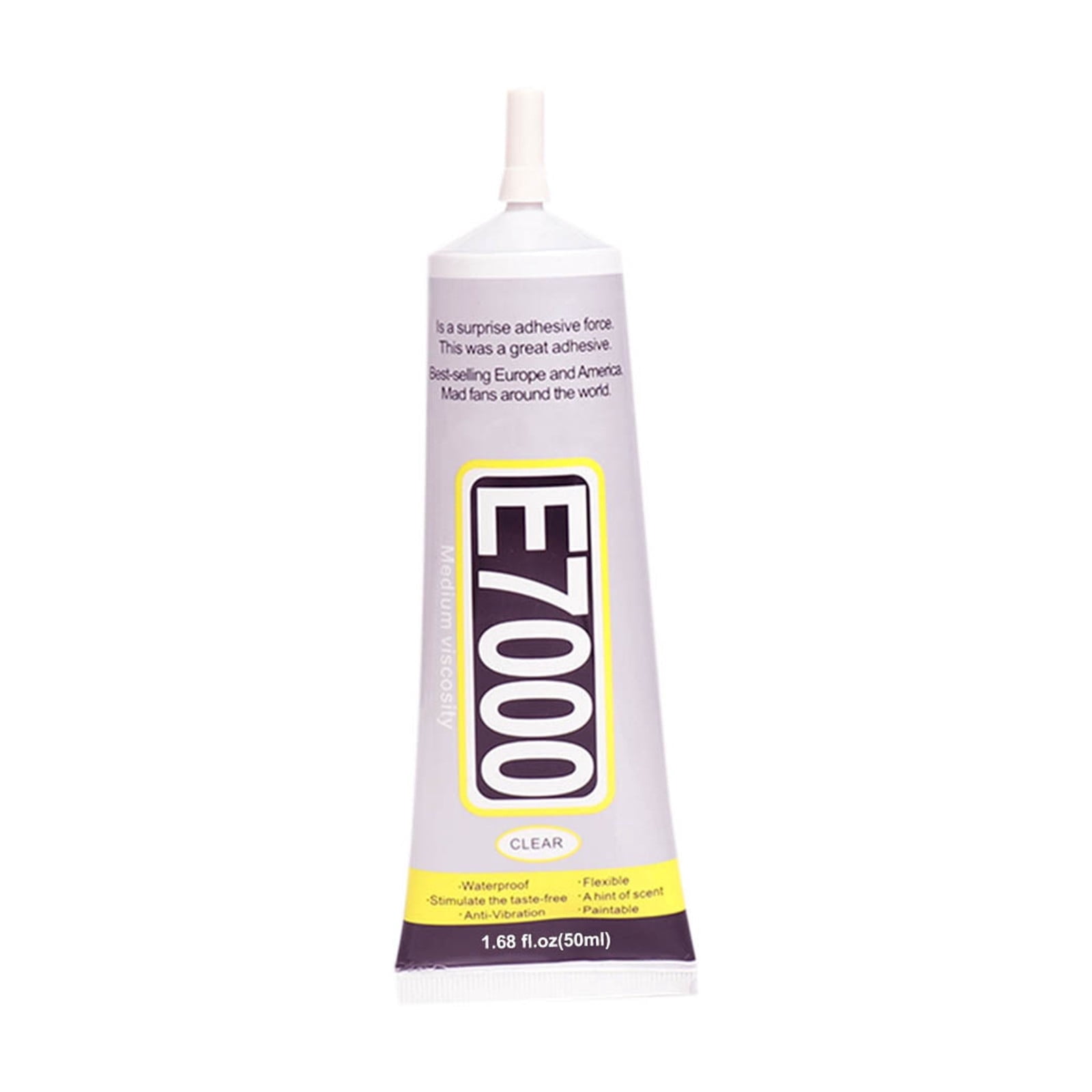 Tacky Glue for Crafts, Clear DIY Adhesive E7000, Waterproof Glue for Jewelry, Phone Repair, Nails, Metal, Wood & More, 50ml