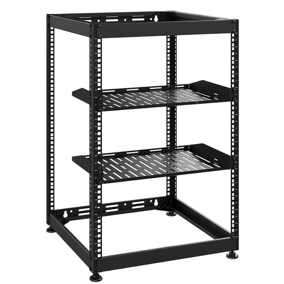 TacleeKii 15U Open Frame Server Rack Network, Adjustable Feet