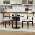 thumbnail image 1 of TacleeKii 2 Pack Rattan Dining Chairs, Armless Kitchen Side Chairs for Dining Room, Black, 1 of 8