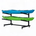 thumbnail image 1 of TacleeKii 2 Tier Freestanding Kayak Storage Rack with Wheels, Adjustable Kayak Racks for Garage and Outdoor, Kayak Stands for Canoes, Kayaks, SUP and Surfboards, 1 of 10