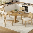 thumbnail image 1 of TacleeKii 4 Pack Rattan Dining Chairs, Armless Kitchen Side Chairs with Padded Seat, for Dining Room, Natural, 1 of 6