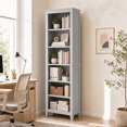 thumbnail image 1 of TacleeKii 6-Tier Bookshelf, Freestanding Bookcase with Open Shelves and Anti-Tip Design, Gray, 1 of 10