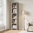 thumbnail image 1 of TacleeKii 71" Farmhouse Narrow Bookcase, 5-Tier Bookshelf with Adjustable Shelves, Retro Gray, 1 of 8