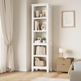 thumbnail image 1 of TacleeKii 71" Farmhouse Narrow Bookcase, 5-Tier Bookshelf with Adjustable Shelves, Retro White, 1 of 7