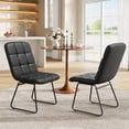 thumbnail image 1 of TacleeKii Dining Chairs Set of 2, Faux Leather Upholstered Dining Room Chairs with Metal Frame, for Kitchen Living Room, Black, 1 of 9