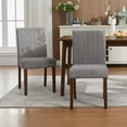 thumbnail image 1 of TacleeKii Dining Chairs Set of 2, Linen Kitchen Side Chairs with Wooden Legs, for Dining Room Restaurant, Gray, 1 of 6