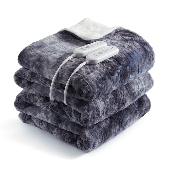TacleeKii Heated Blanket King Size 90" x 100", Fast Heating Electric Blankets with 5 Heating Levels & 10 Hours Auto Off, ETL Certified Machine Washable, Gray
