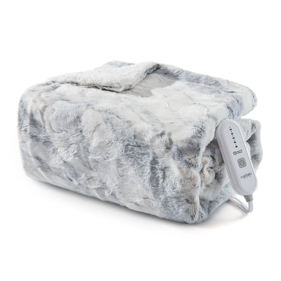 TacleeKii Heated Blanket Twin Size 50" x 60", Fast Heating Electric Blankets with 5 Heating Levels & 10 Hours Auto Off, ETL Certified Machine Washable, White