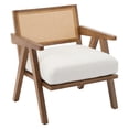 thumbnail image 1 of TacleeKii Mid-Century Rattan Chair, High Back Accent Armchair, 300lb Capacity, Beige, 1 of 11