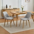 thumbnail image 1 of TacleeKii Modern Upholstered Dining Chairs Set of 2, Curved Back, Wood Legs, 300 lb Weight Capacity, Gray, 1 of 7